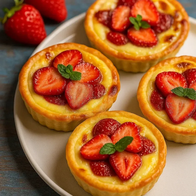 Strawberry Honey Custard Tarts