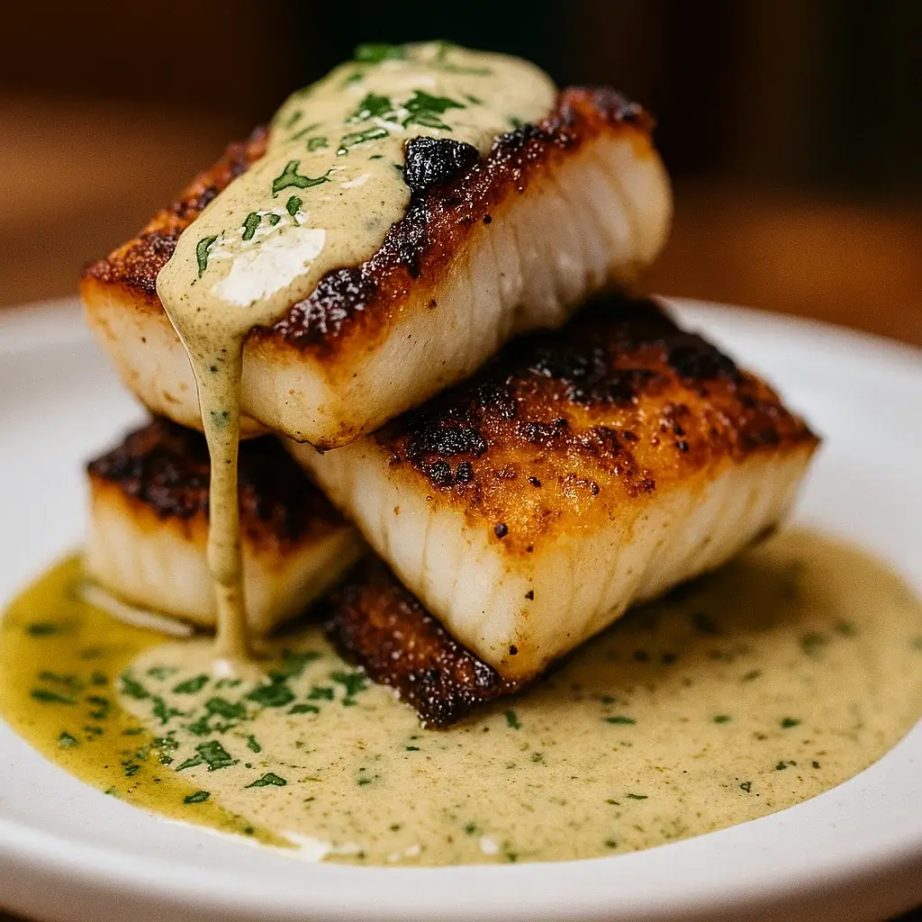 Lemon Garlic Butter Cod with Crispy Skin