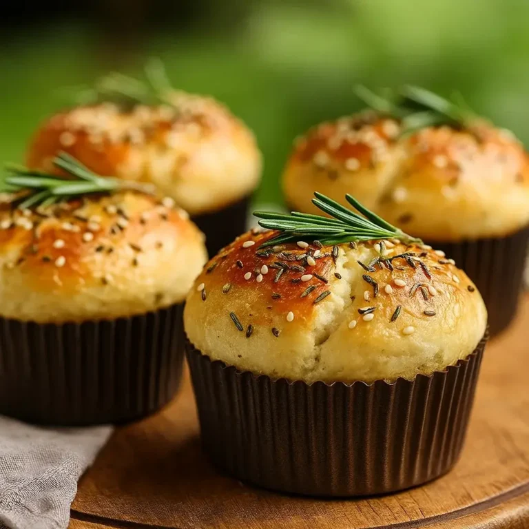 Garlic Rosemary Focaccia Muffins