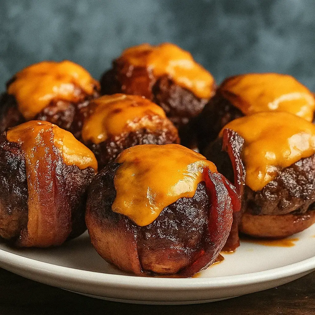 Cheddar-Stuffed BBQ Bacon Bombs